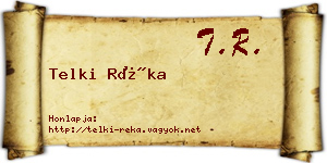 Telki Réka névjegykártya